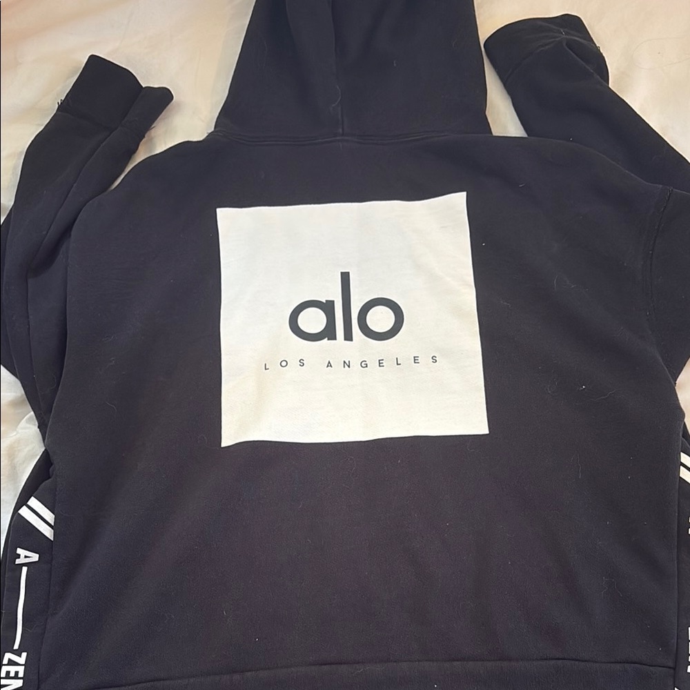 Alo Black Hoodie with White Logo